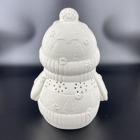 Ready to Paint Ceramic Bisque Penguin with Hat Sweater 10” Holiday Winter Decor - Picture 2 of 6